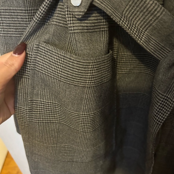 Black tape trench coat in plaid - Picture 2 of 9